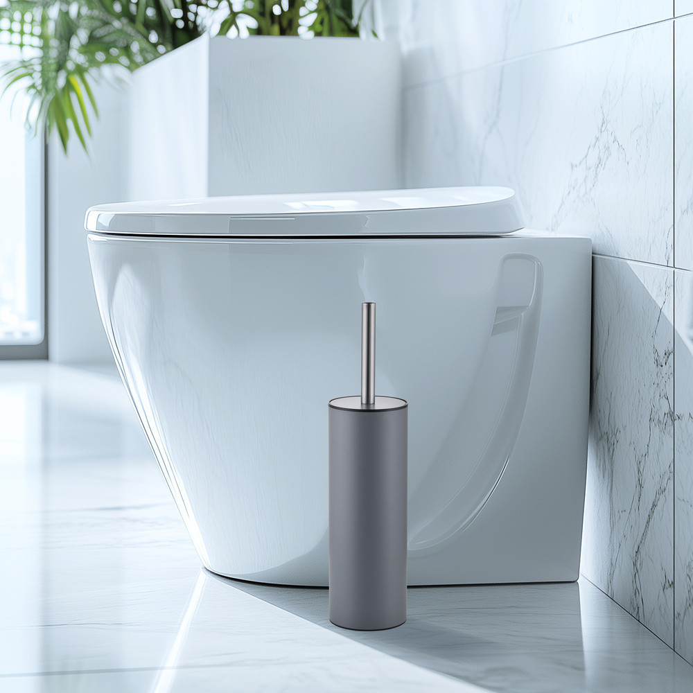 Ершик для унітазу Mixxus Premium Ellipse-TB0201 графіт — міцний напольний тримач з якісною щіткою Харків - фото 4