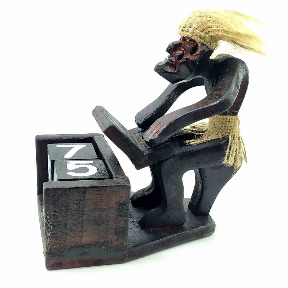 Календарь статуэтка деревянный Папуас программист Киев - изображение 2