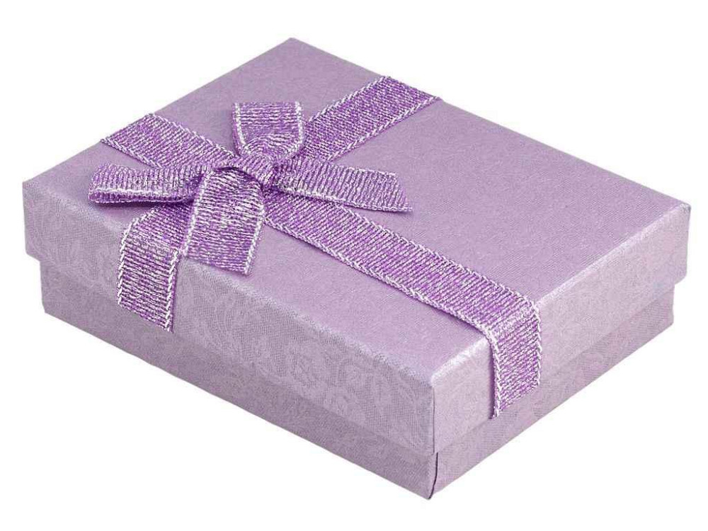 Коробка подарочная сиреневая с бантом Универсальная 7х9см, h=2.5см (169612) ТМ XUPING Киев - изображение 1