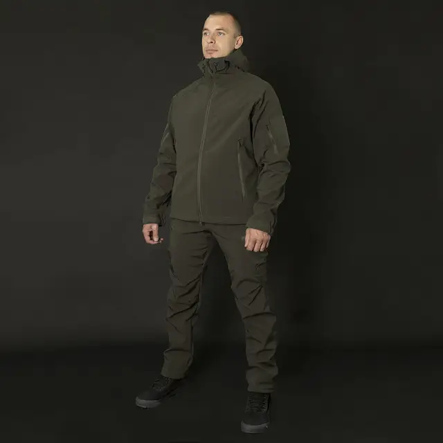 Военный штормовой ветро-влагозащитный костюм Softshell Gen.II (Оливковый) M Винница - изображение 10