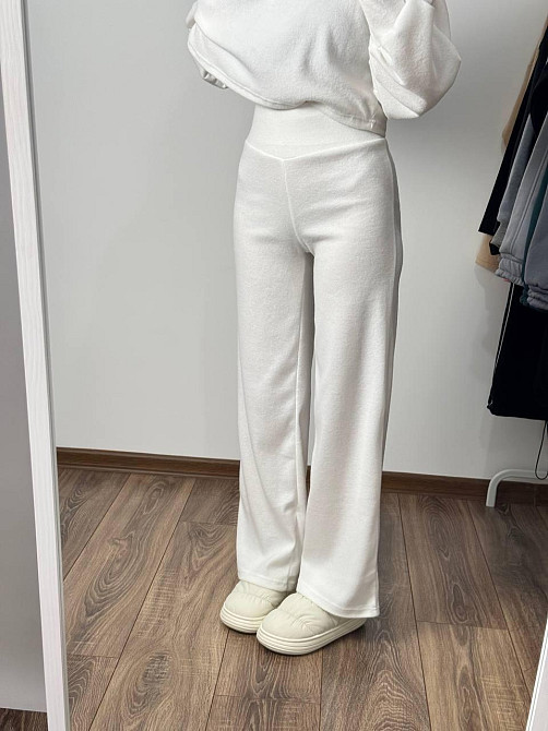 Женский базовый теплый костюм: кофта и штаны Турецкая Ангора Молочный, 48/52 Одесса - изображение 2