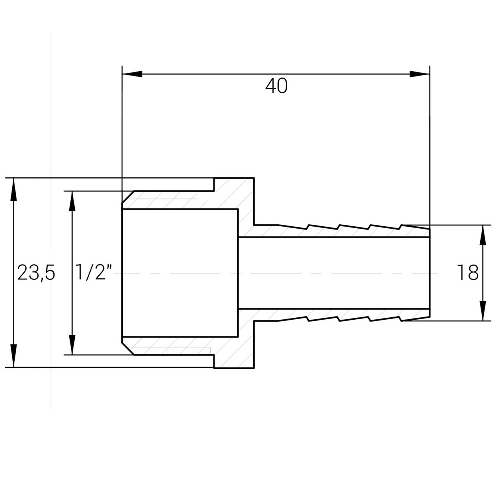 Штуцер 1/2″З 18мм латунний LU3I2S OPTIMUM (000030942) Київ - фото 3