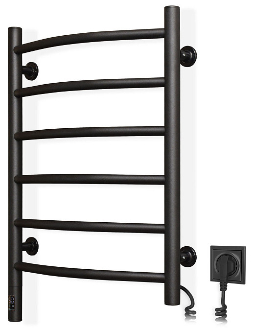 Рушникосушка електрична NAVIN Камелія 480х600 Sensor права з таймером, чорний муар Київ - фото 1