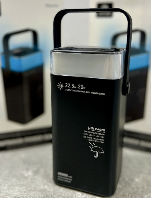 Павер банк Lenyes 40000mAh RGB підсвітка Київ - фото 8