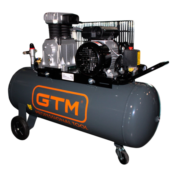 Масляный воздушный поршневой компрессор GTM KCH2070B-100L ременный: 100л, 2,2кВт, 10бар, 300 л/мин Киев