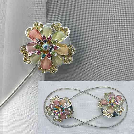 Уцінка! Магніти (2шт., пара) для штор, гардин "Flowers" колір різнокольоровий 81-239/1 Київ