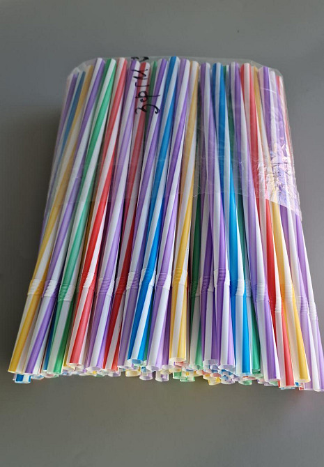 Трубочка для напоїв фрешка d8 23,5 см Гвинтові мікс (100 шт) Харків - фото 2