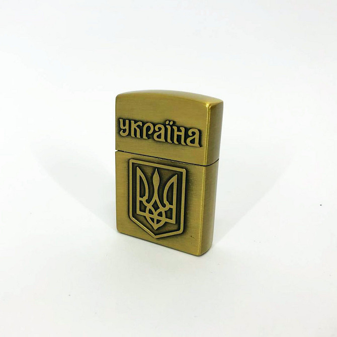 Запальничка кремнієва патріотична Україна 4550. Колір: золотий UP-48 Львів - фото 3