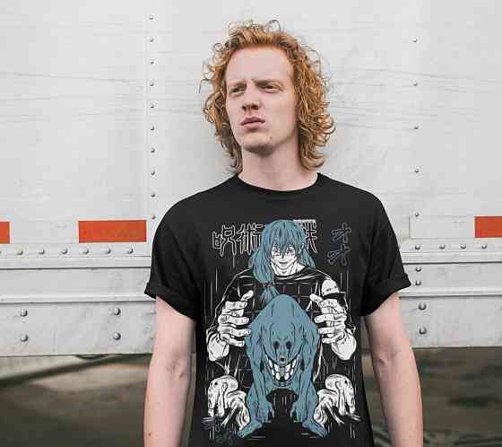 Футболка для мальчика аниме Магическая битва оверсайз (рост от 165 до 180 ) Черний AnimeJ1149m Днепр