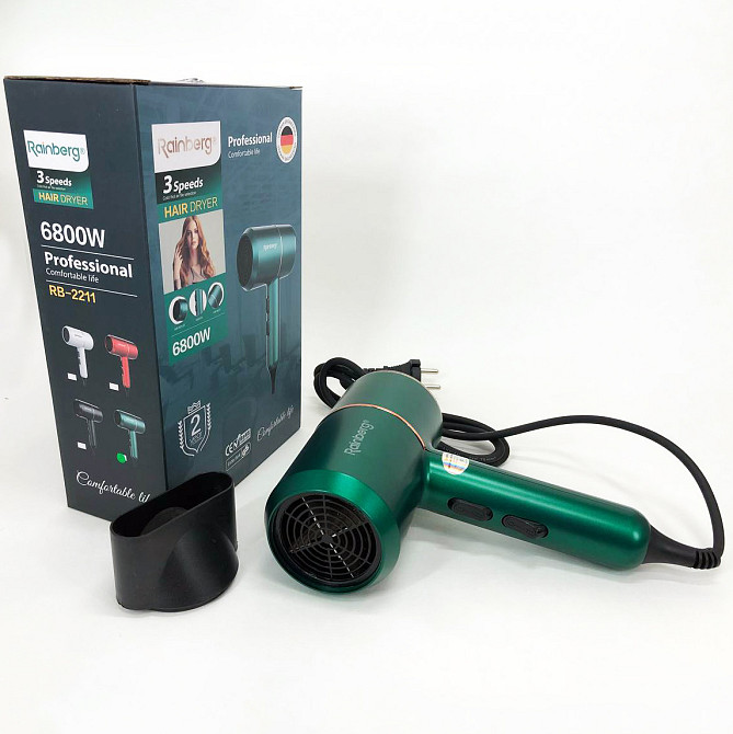 Профессиональный фен с ионизацией и термозащитой Rainberg, Хороший электрический фен KF-41 Львов - изображение 14