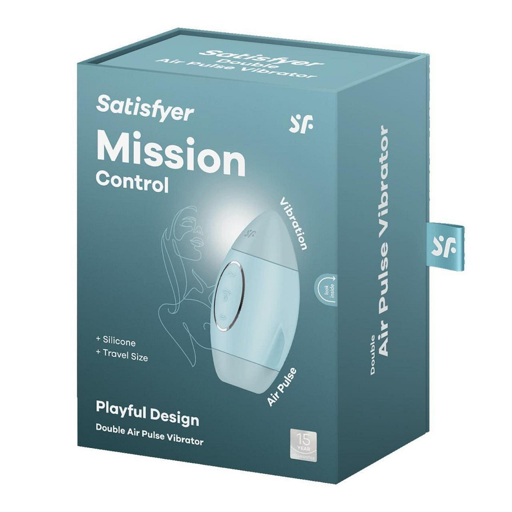 Вакуумний стимулятор з вібрацією Satisfyer Mission Control Blue, 2 незалежні мотори Sex Aura Київ - фото 6