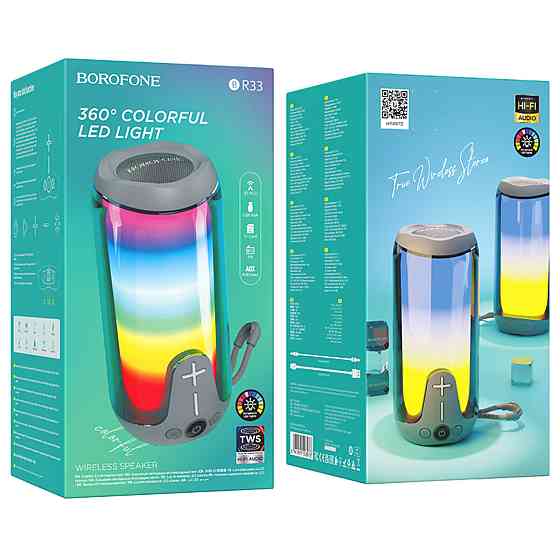 Портативна колонка BOROFONE BR33 Pulse color sports BT speaker Gray (6941991108976) Киев
