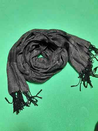 Шарф серый женский темный - размер шарфа приблизительно 160*60см, 100% полиэстер Киев