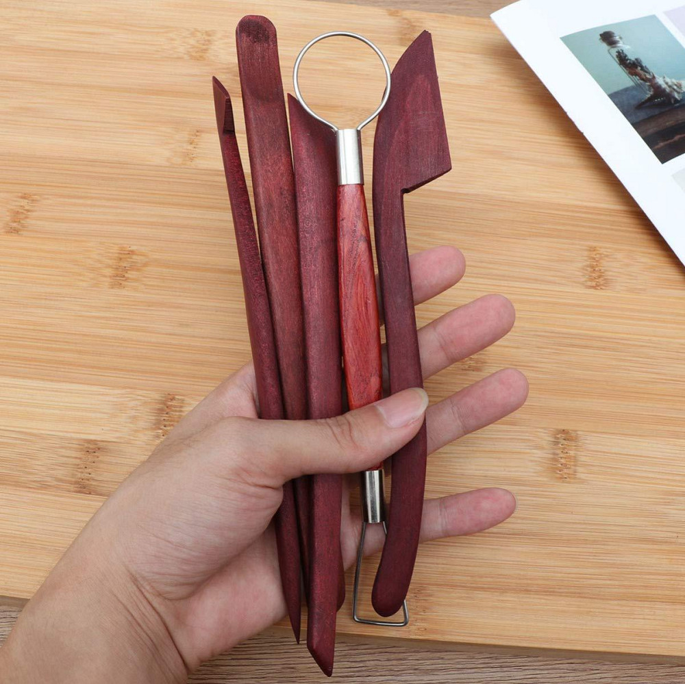 Инструменты для полимерной глины набор 5шт двусторонние деревянные стеки для лепки Киев - изображение 9