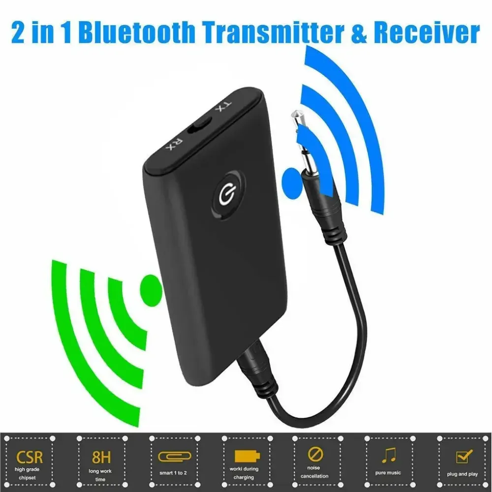 Бездротовий Bluetooth 5.0 передавач-приймач аудіоадаптер 2 в 1 A2DP 3,5 мм роз'єм MX адаптер для ПК телевізора телефон автомобіля Київ - фото 7