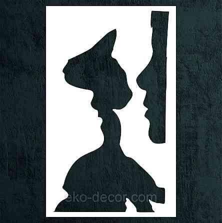 Декоративное настенное Панно «Силуэт», Декор на стену 70*43, Белый Киев