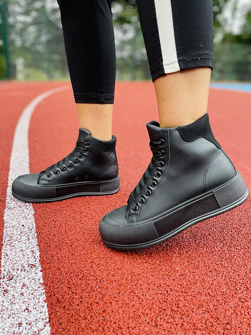 No brend Кеди жіночі M119-1 чорні (весна-осінь, еко-шкіра) (4748) Коломия - фото 8