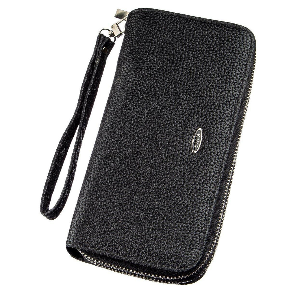 Кошелек женский из зернистой экокожи KIVI 19045 Черный Киев - изображение 1