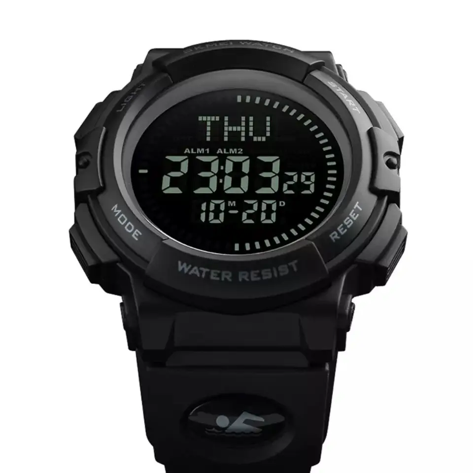 Годинник чоловічий спортивний з компасом Skmei 1290 (Чорний) Київ - фото 3