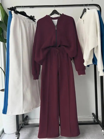 Жіночий костюм-двійка з широкими штанами Бордовий 54/56 Харків