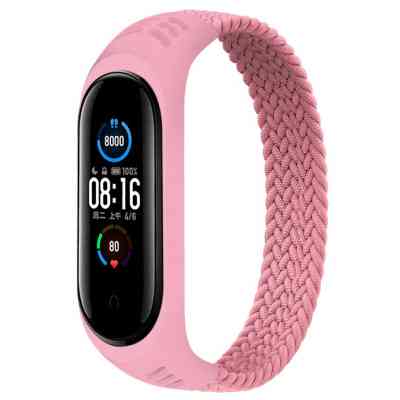 Ремешок для фитнес браслета BeCover Elastic Nylon Style для Xiaomi Mi Smart Band 5/6 (Size L) Pink (706163) Винница