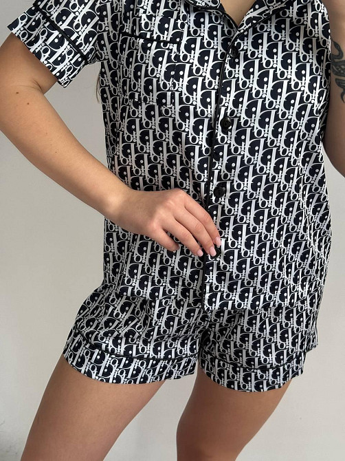 Піжама жіноча з сатину з шортами і сорочкою Сірий XS/S Харків - фото 3