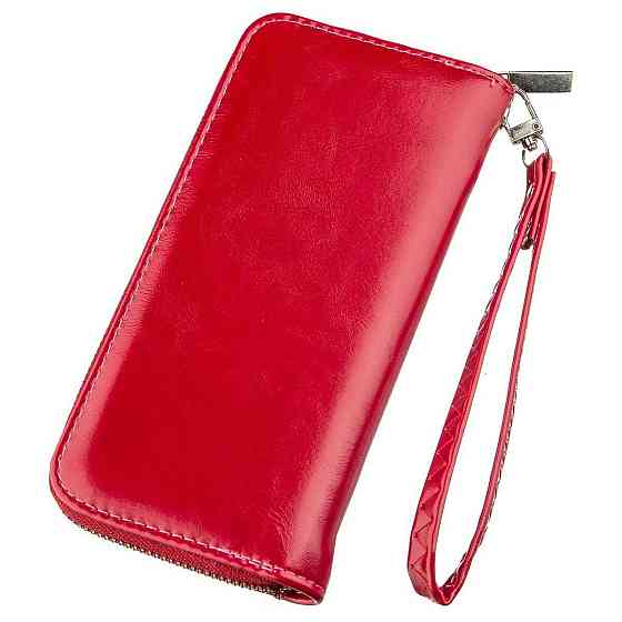 Гаманець жіночий на одну блискавку з екокожі гладкий Рожевий (KIVI) Київ