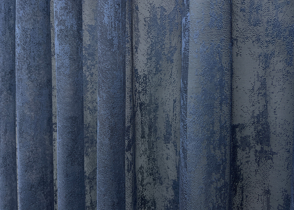 Тюль жакард, колекція "Мармур" колір темно-синій 2039т Київ - фото 4