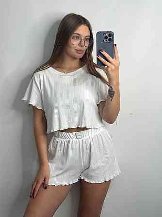 Женский трикотажный комплект для дома Молочный M-L Харьков