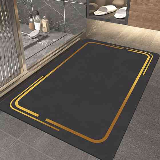 Суперпоглинаючий Діатомітовий Килимок Aquarius для ванної 60 х 90 см Графітовий Мармур Буча