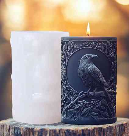 Силиконовая форма для свечи Ворон 9 см, форма для изготовления свечей Киев