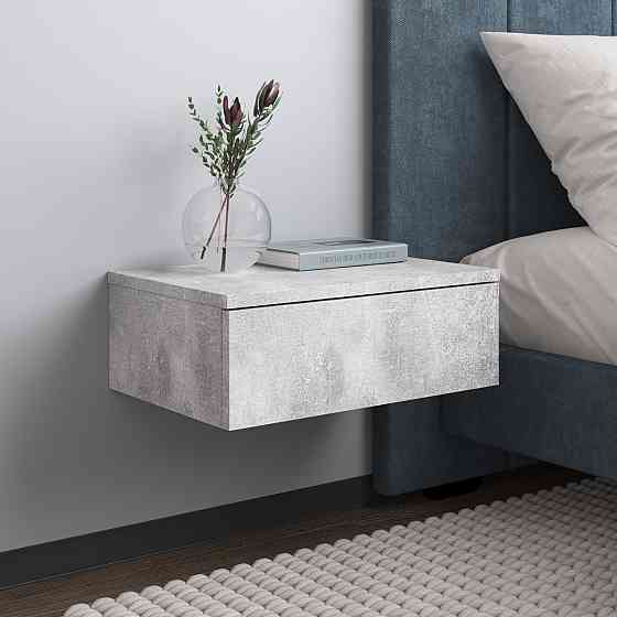 Тумба прикроватная VAYS M-34 Бетон, навесная, с ящиком, ЛДСП, 45х30х16 см – для спальни Львов