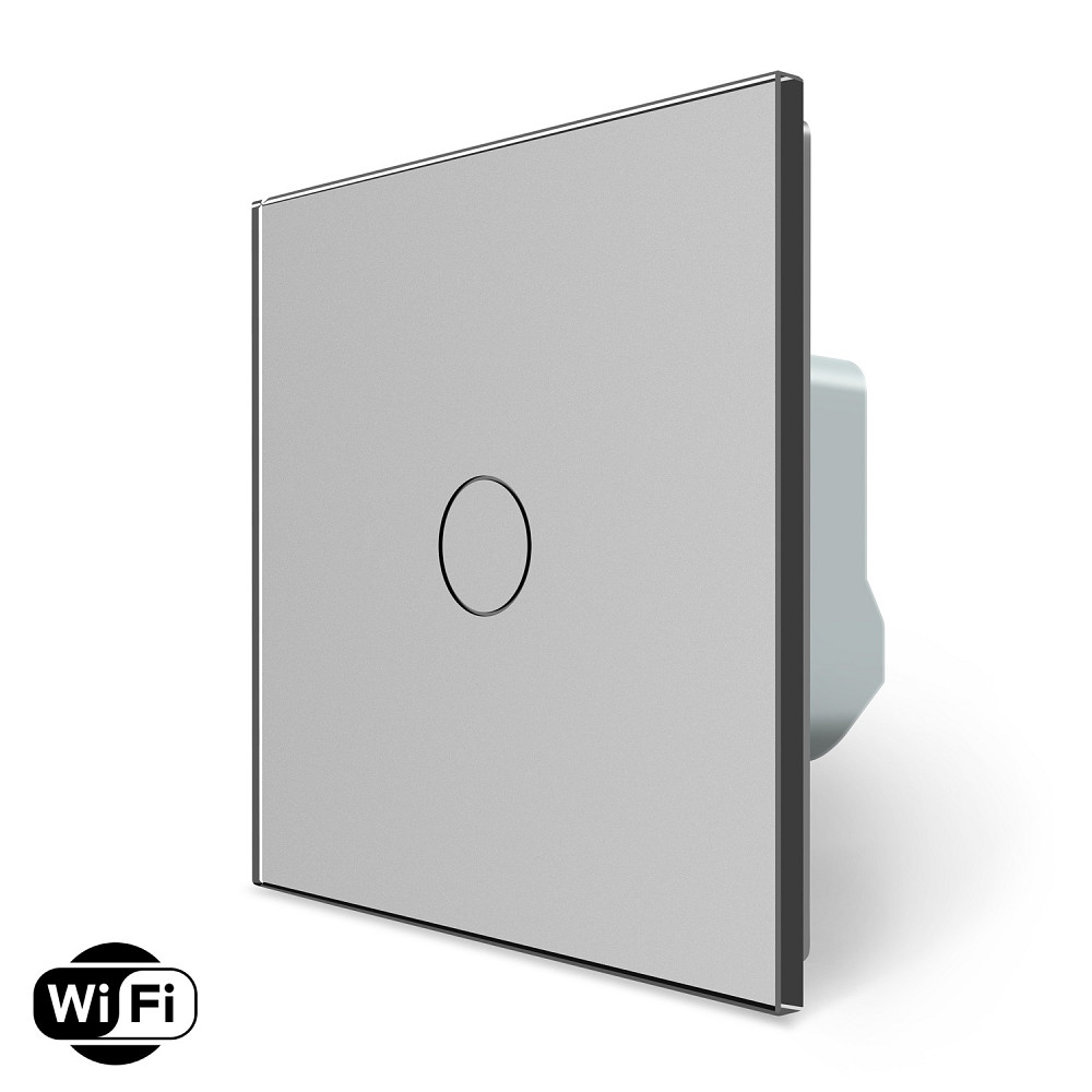 LIVOLO Розумний сенсорний Wi-Fi вимикач 1 сенсор LIVOLO сірий матове скло Коломыя - изображение 1