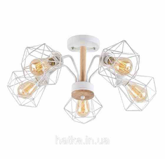 Люстра стельова на 5 плафонів VALESO XL25038-5 для вітальні та спальні Білий Київ