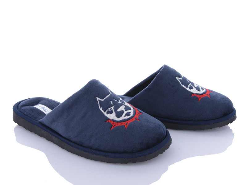 Капці домашні чоловічі сині з вишивкою повномірні Одеса - фото 4