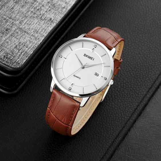 Skmei 1801LSIBN Silver-White Brown Leather SBR Киев