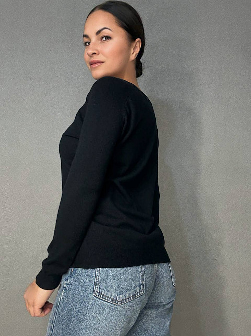 Джемпер жіночий ACCORDDREAM 9377 тонкий светр однотонний базовий, чорний, one size Київ - фото 15