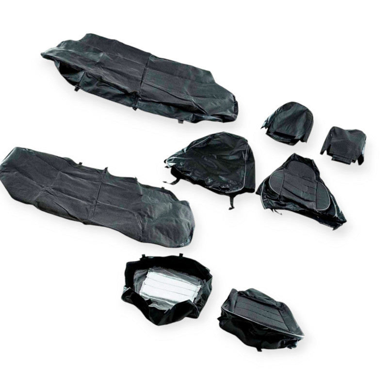 Чохли ваз 2108-21099, 2113-2115 "пілот" сірі шкірозамінник+тканина салону Мукачево - фото 1