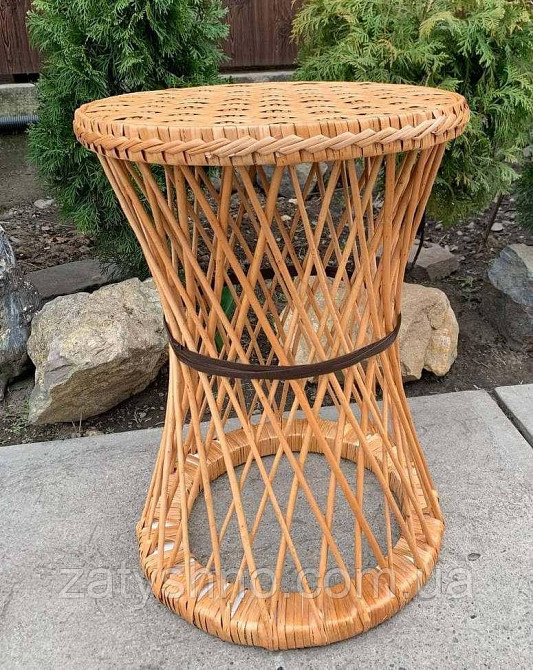 Високий плетений стіл круглий Київ - фото 7