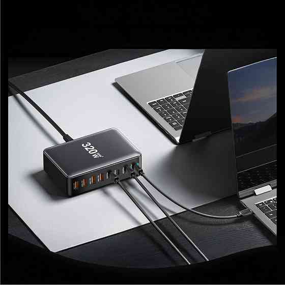 Мережевий зарядний пристрій Essager Engine 320 W 4xUSB-C+4xUSB-A Black (EZC320W-QJB0G-Z) ( 17393 ) Харьков