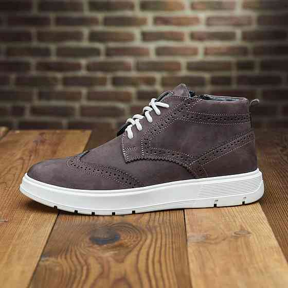 Чоловічі зимові стильні черевики з натуральної шкіри та теплого хутра 25026 Харків