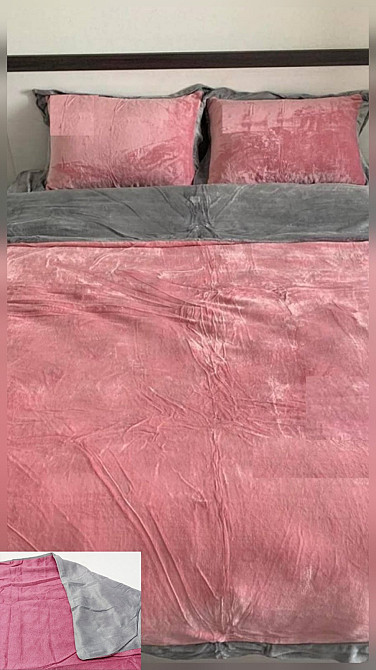 Двостороння велюрова постільна білизна 2 підковдри 135*200см + 2 наволочки 80*80см Луцк - изображение 2