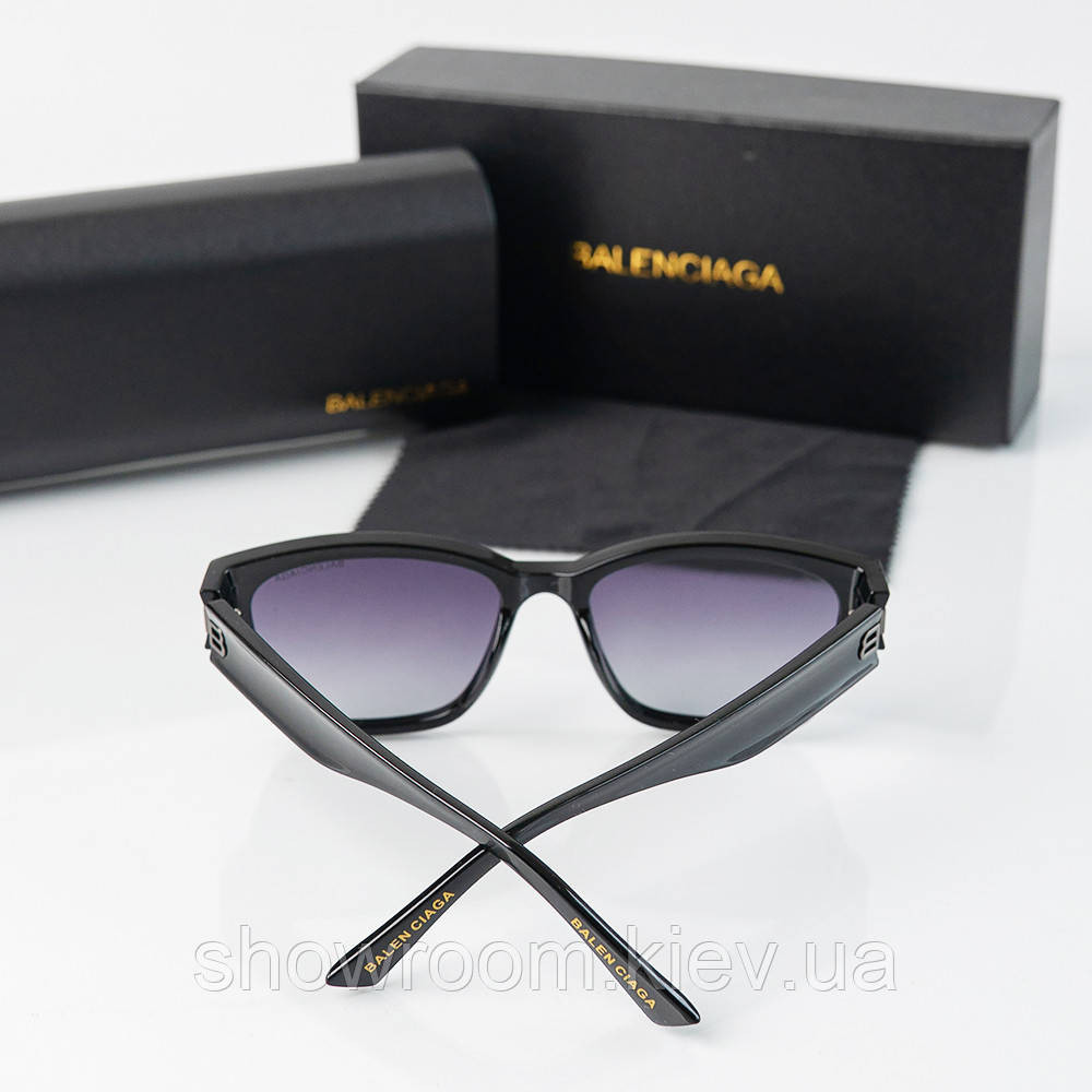 Солнцезащитные женские очки Balenciaga (03260) черные Киев - изображение 3