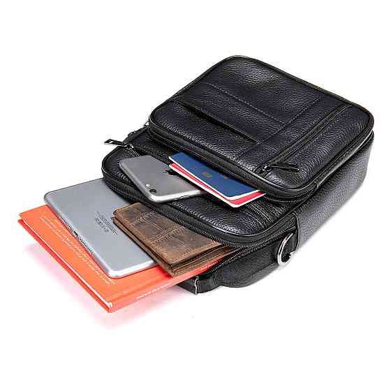 Мессенджер мужской кожаный 20347 Vintage Черный Киев