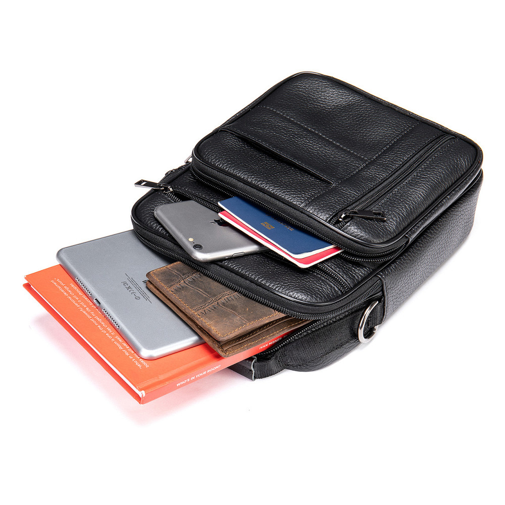 Мессенджер мужской кожаный 20347 Vintage Черный Киев - изображение 5