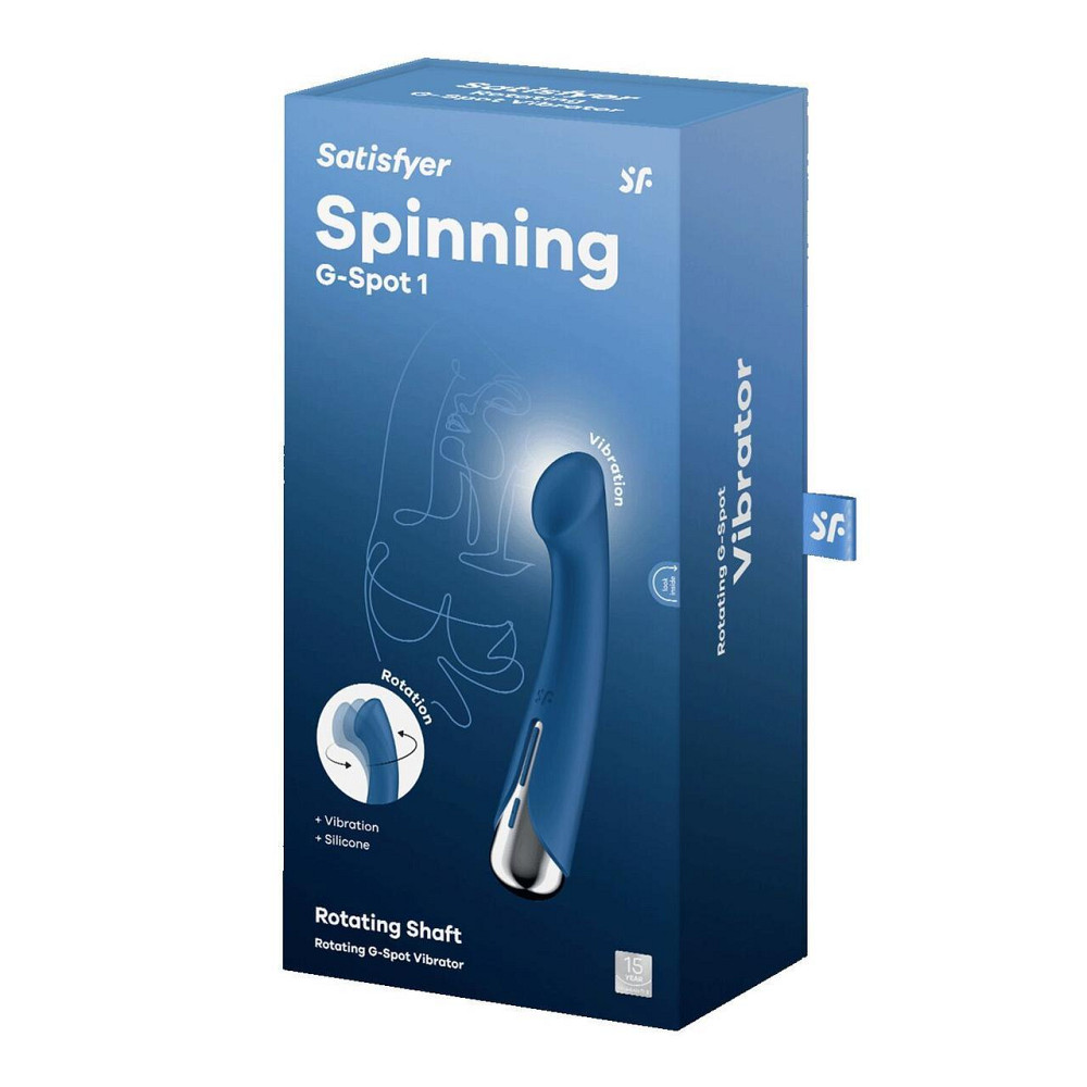 Вібратор з ротацією Satisfyer Spinning G-Spot 1 Blue, плоский майданчик для стимуляції точки G Sex Aura Київ - фото 8