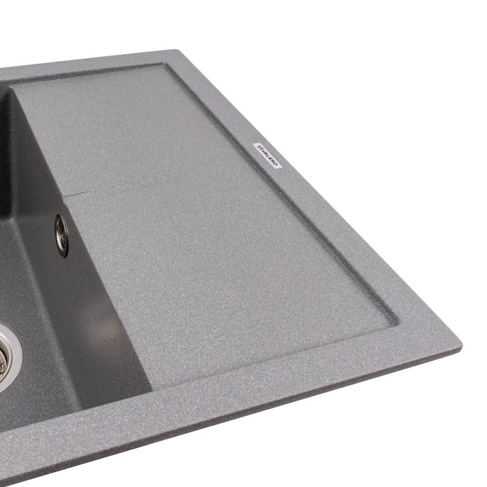 VALESO Гранітна кухонна мийка Valeso 5850 REYNA матова з сушкою, сірий мусон Киев - изображение 2