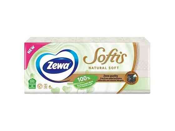Серветки косметичні Softis (1блок*10пач*9хуст) ТМ Zewa Київ