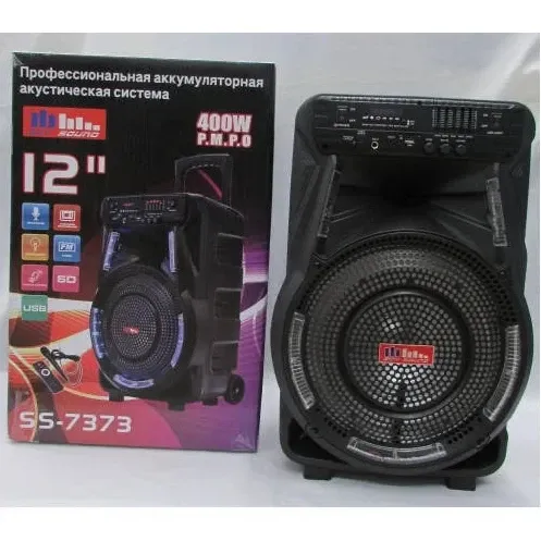 Акустична переносна колонка ZXX-7373 400Вт 12" 53х35х28см USB/SD/FM/BT/MIC/ДК Одеса - фото 4