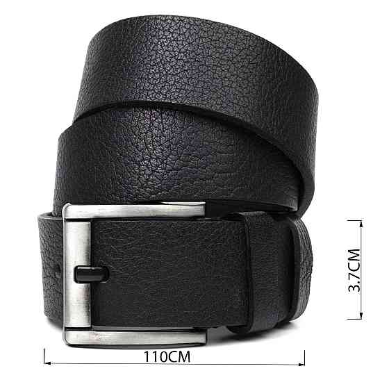 Мужской джинсовый ремень с механической пряжкой из натуральной кожи BOND 22070 Черный Киев